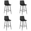 BARHOCKER 4-er Set POZZA schwarzer Sitz, schwarze Basis - Schwarz, Metall (43/104/35cm) - Valora