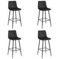 BARHOCKER 4-er Set POZZA schwarzer Sitz, schwarze Basis - Schwarz, Metall (43/104/35cm) - Valora