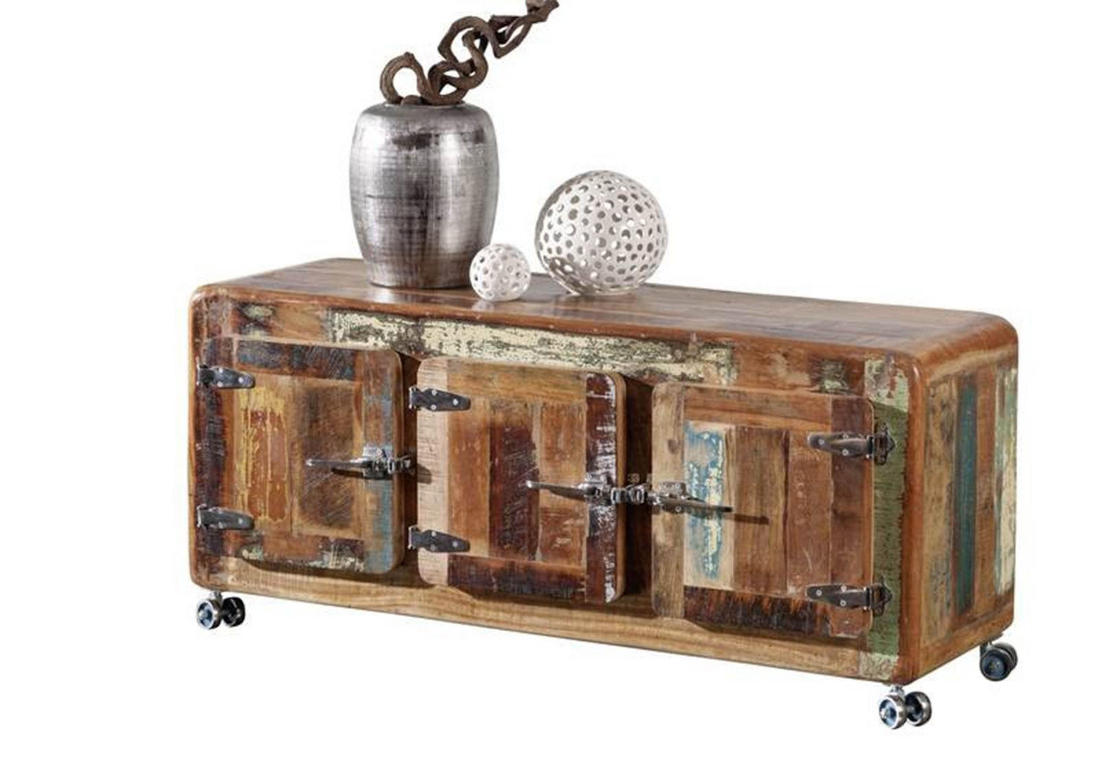 SIDEBOARD Altholz 126x40x56 mehrfarbig lackiert FREEZY #04 - Multicolor, Holz (126/56/40cm) - Massivmoebel24