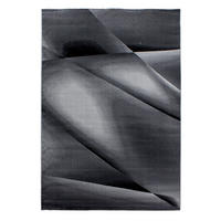 TEPPICH Kurzflor Abstrakt Polypropylen saugroboter Wohnzimmer Schwarz Läufer 80x150 - Schwarz, Textil (80/150cm) - KADIMA DESIGN