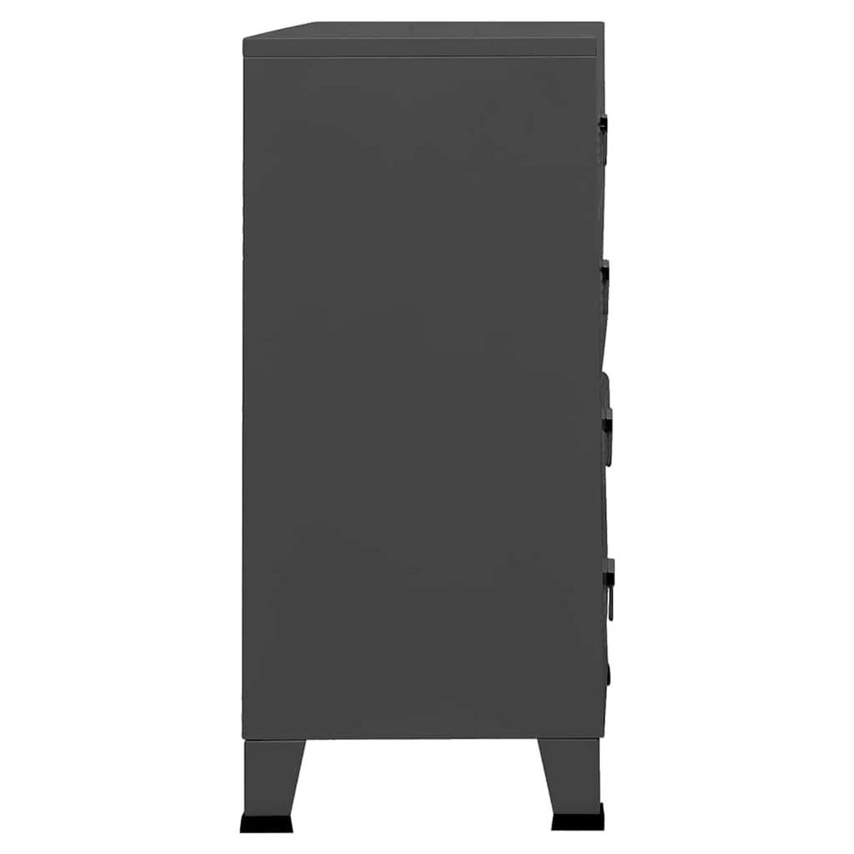 INDUSTRIAL Kommode Mit Schubladen Anthrazit 78/40/93 Cm Metall - Anthrazit, Metall (40/93/78cm) - vidaXL