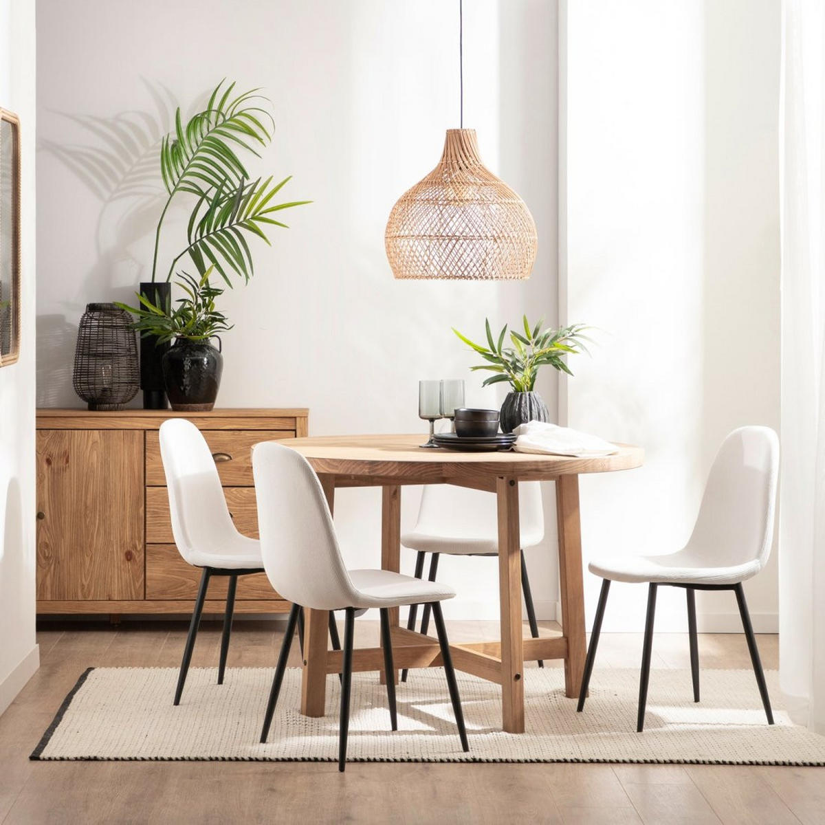 ESSZIMMERSTUHL Elia Weiß 44 cm x 84 cm - Weiß, Textil (44/84/52cm) - Klast Home