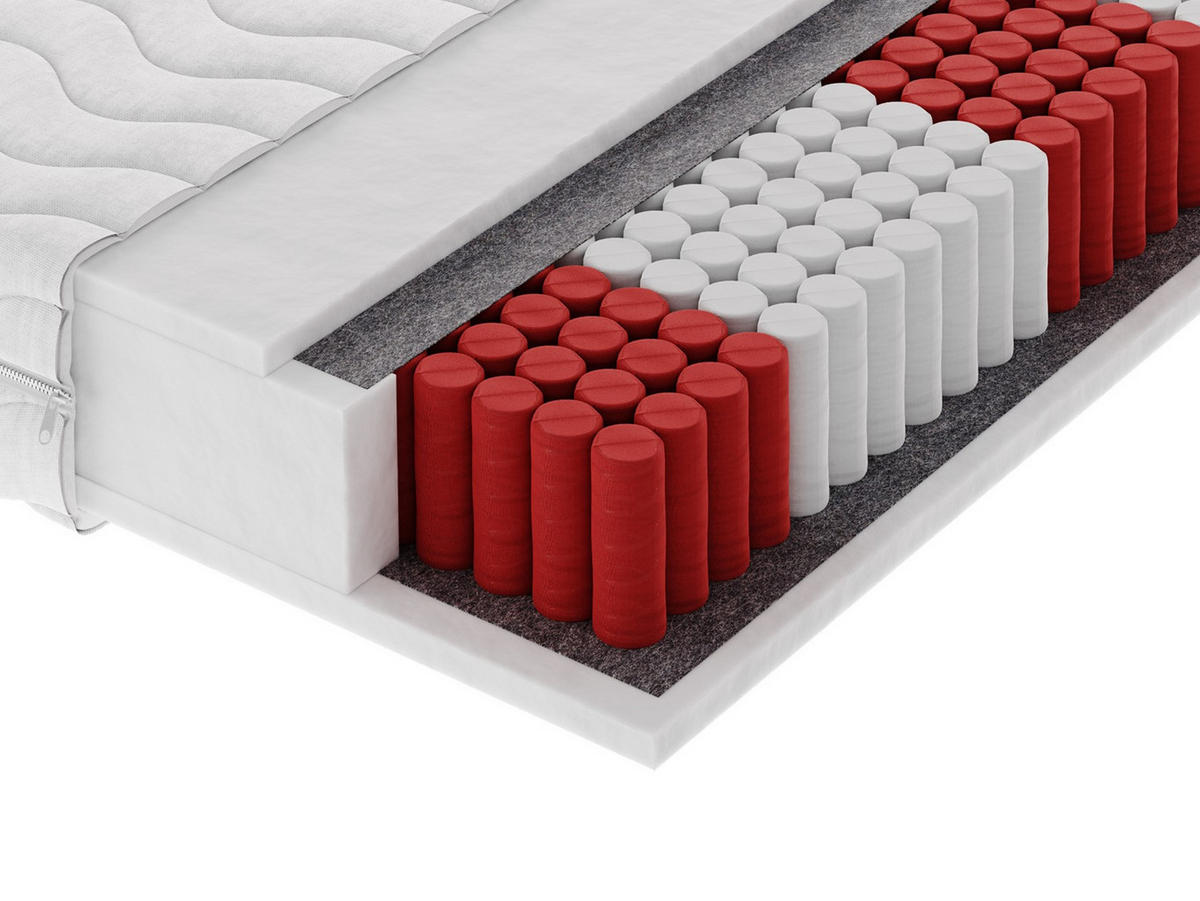 TASCHENFEDERKERNMATRATZE MORANTE MULTI Multipocket 120x200, H3, Höhe ca.: 18 cm - Weiß, Textil (120/200cm) - MASSENO