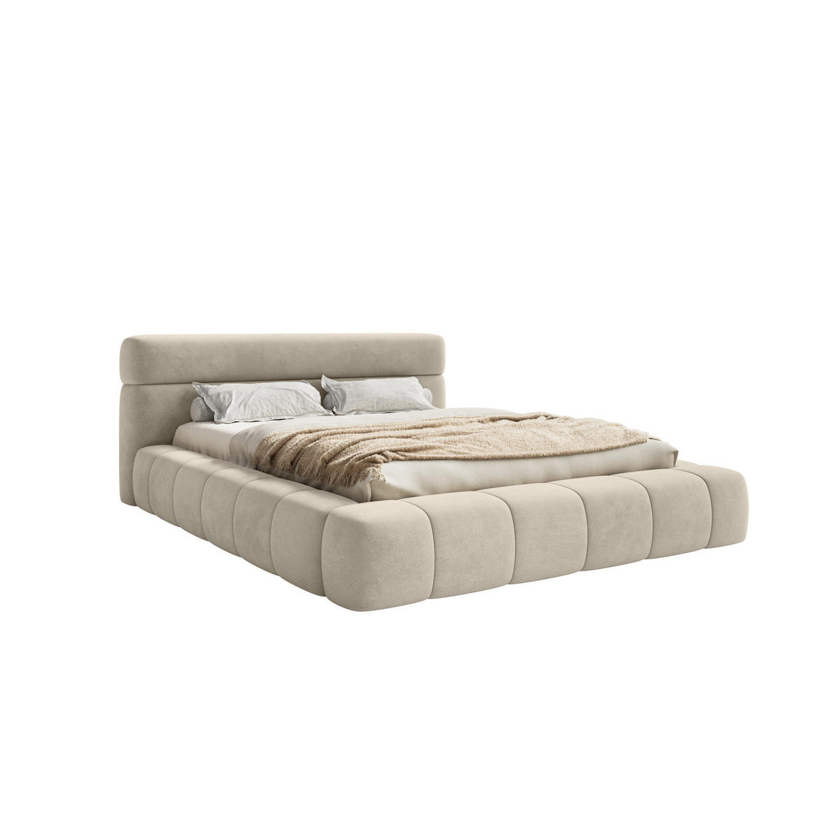 POLSTERBETT Nuuk 140x200 cm, Beige - Beige, Textil (140/200cm) - Fedve