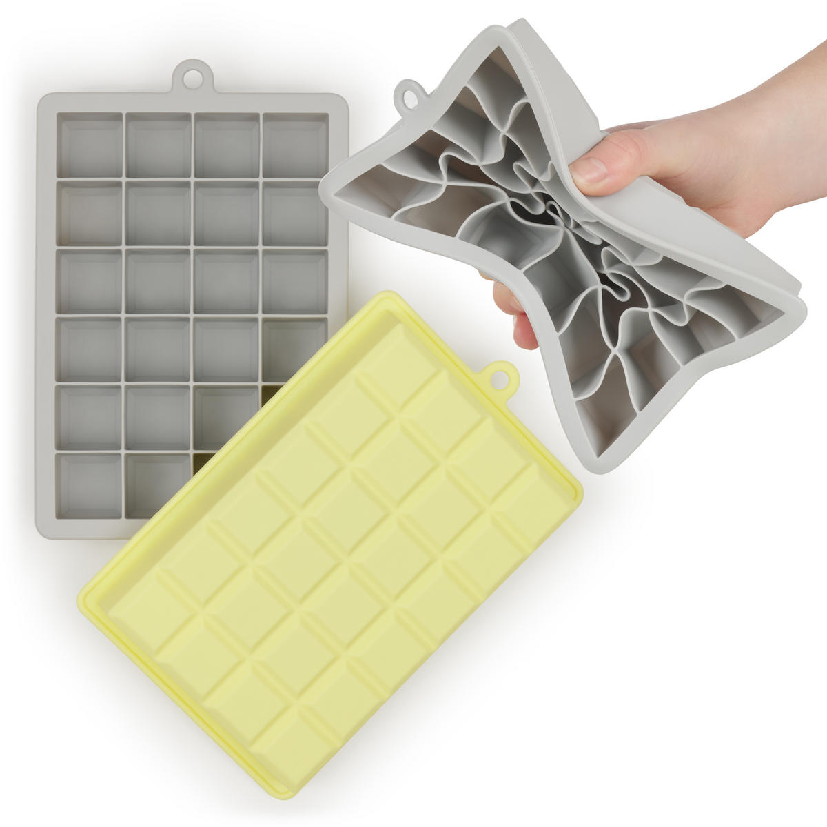 EISWÜRFELFORM Silikon, BPA-Frei, 2x24, Gelb - Gelb, Kunststoff (16.5/2.6/11cm) - Blumtal