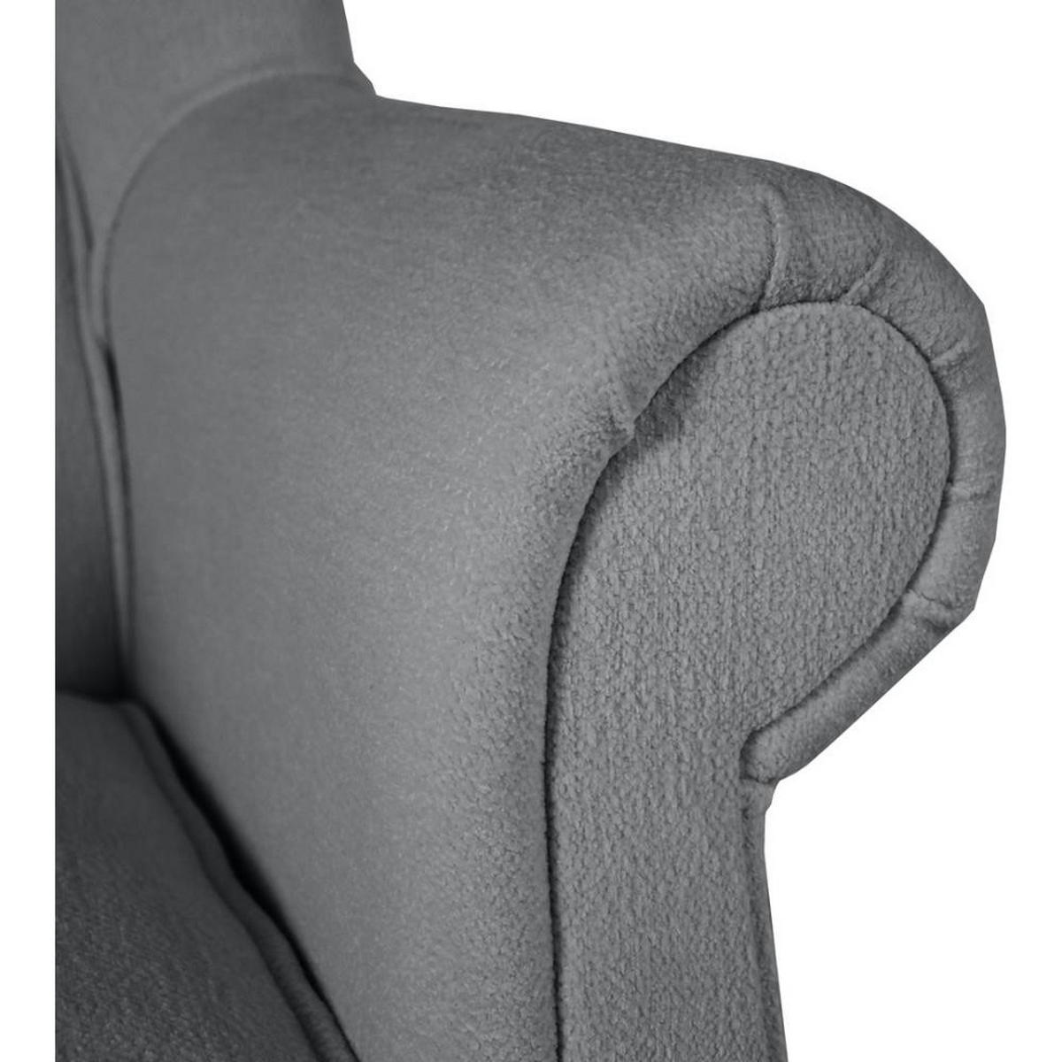 OHRENSESSEL Leonardo grau boucle-stoff - Grau, Holz/Textil (88/118/86cm) - Beautysofa