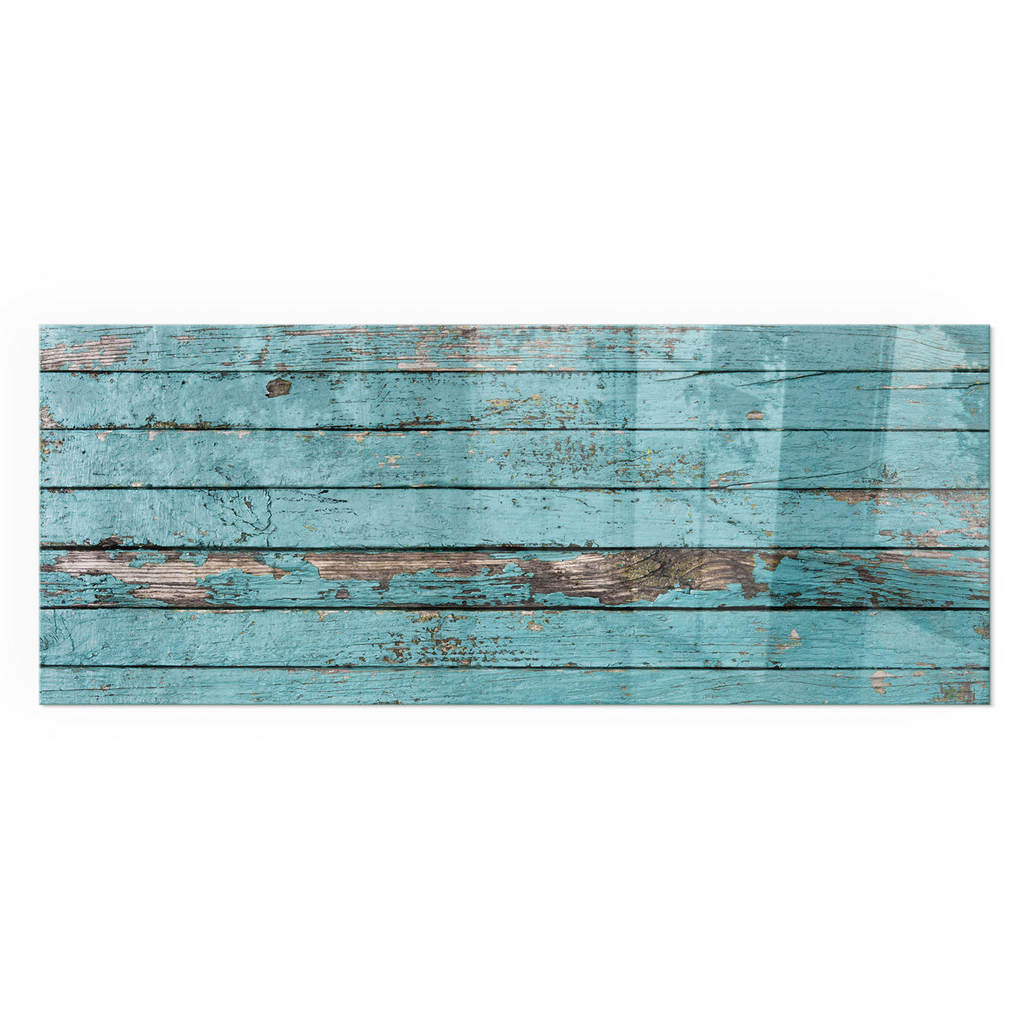 GLASPLATTE für Kamin 125x50 cm - Türkis, Glas (125/50/0.4cm) - TULUP