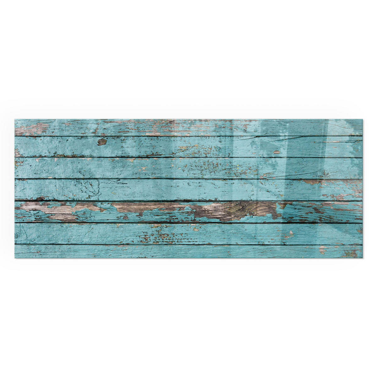 GLASPLATTE für Kamin 125x50 cm - Türkis, Glas (125/50/0.4cm) - TULUP