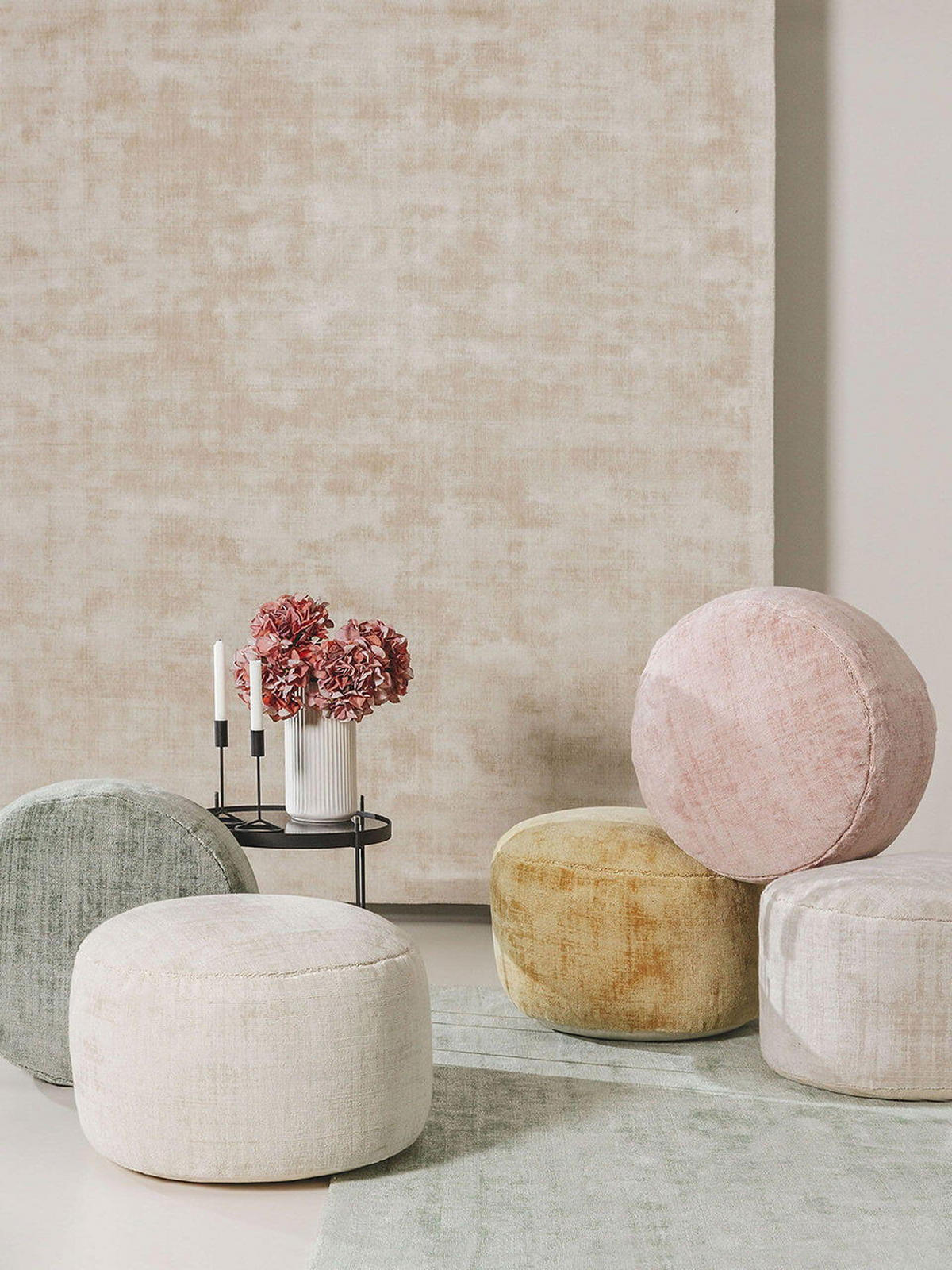POUF Nova Hellgrau 55x55x30 cm - Grau, Textil (55/30/55cm) - KUNSTLOFT