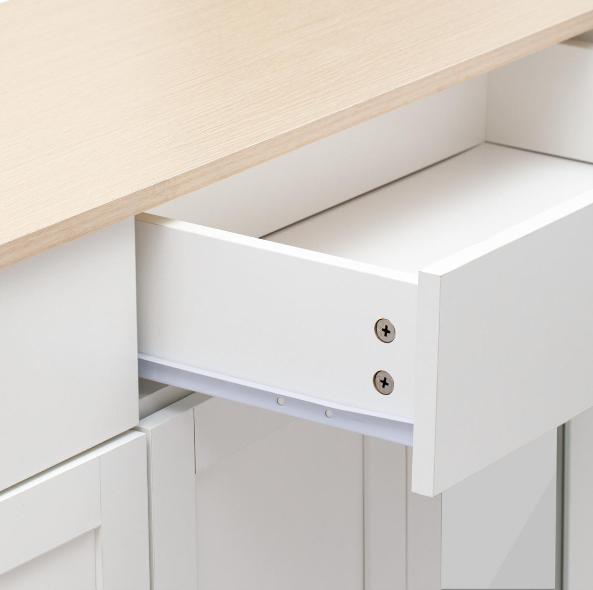 KOMMODE aus MDF 120x37x80cm in Weiß mit 2 Schubladen - Weiß, Holzwerkstoff (120/80/37cm) - Modfu