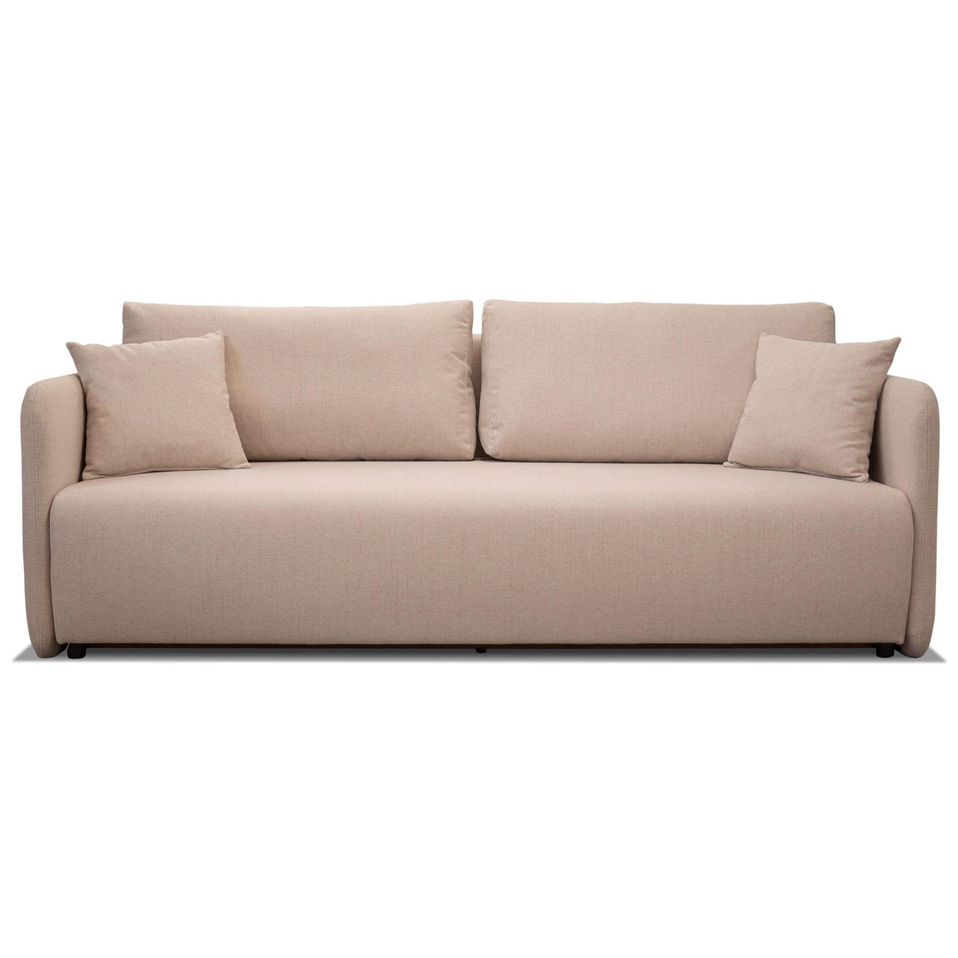 SOFA Anvio Beige mit Schlaffunktion - Beige/Schwarz, Kunststoff/Textil (220/88/100cm) - Selsey