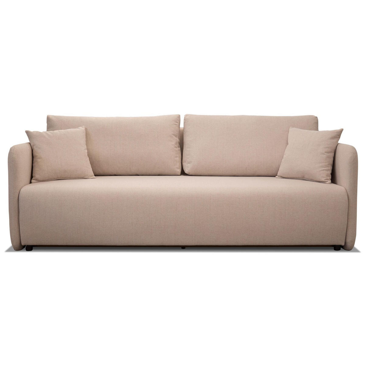 SOFA Anvio Beige mit Schlaffunktion - Beige/Schwarz, Kunststoff/Textil (220/88/100cm) - Selsey