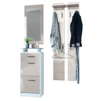 GARDEROBE Loret Front in Sandgrau Hochglanz - Sandfarben, Holzwerkstoff (140/200/23cm) - Vladon