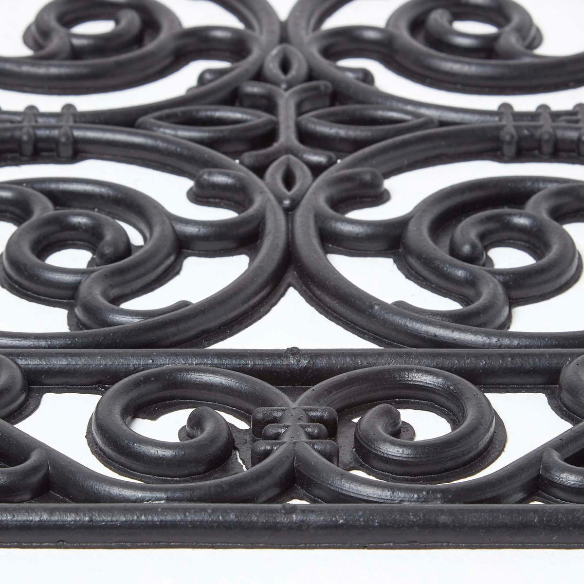 FUSSMATTE Ornament, Gummi 40/60 cm - Schwarz, Naturmaterialien (40/60cm) - Homescapes