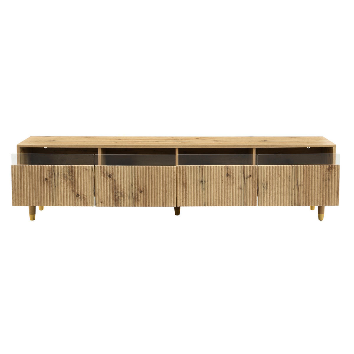TV-SCHRANK mit 4 Schubladen 178 cm MDF Holzoptik - Braun, Holzwerkstoff (35/45/178cm) - Beauniv