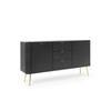 KOMMODE Breite ZOVA Schwarz-Gold, 168x87x39cm 3 Schubladen, 2 Schränke - Goldfarben/Creme, Holzwerkstoff/Kunststoff (168/87/39cm) - DomoHome
