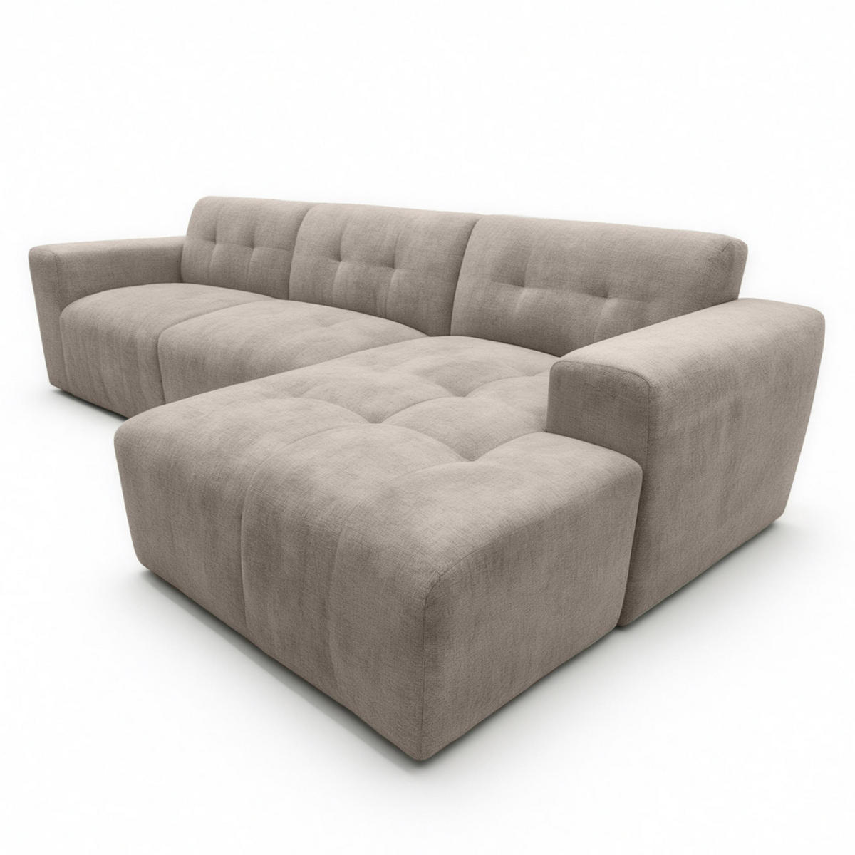 ECKSOFA L Form Corlu Beige 310/165/78 cm – stilvolle kleine Eckcouch Rechts - Beige/Schwarz, Kunststoff/Textil (165/310cm) - AX Living