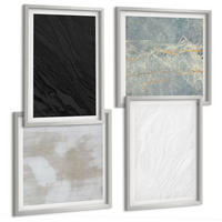 BILDER SET 4er Set - 50x50 cm & 40x60 cm Silberner Rahmen - Steintexturen - Silberfarben, Kunststoff (50/50cm) - TULUP