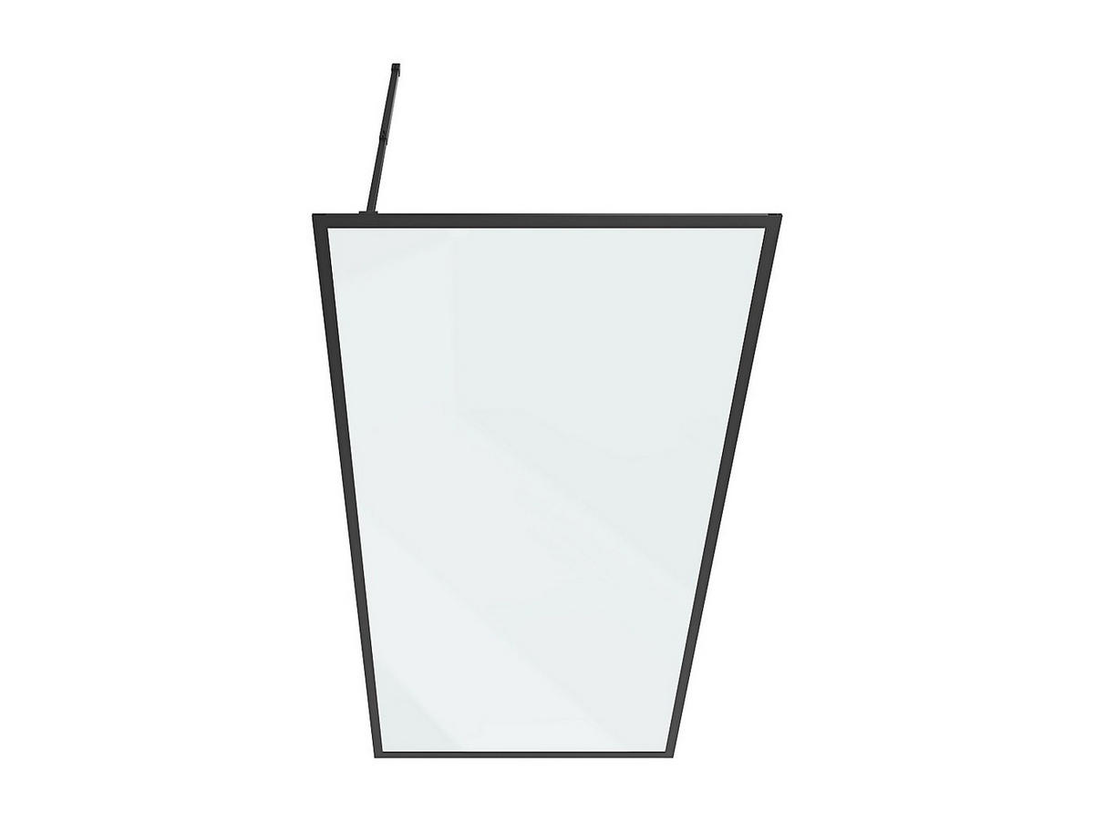 DUSCHTRENNWAND Seitenwand italienische Dusche - 100 x 200 cm - Sicherheitsglas - Schwarz matt - AMBERI - Schwarz, Glas/Metall (100/200cm) - Vente-Unique