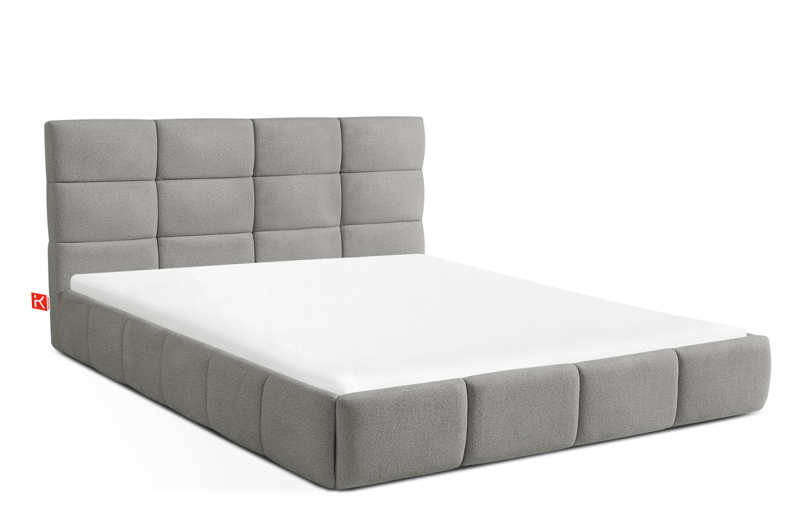POLSTERBETT ALTOS Bouclé, grau - Grau, Holz/Holzwerkstoff (160/200cm) - KONSIMO®
