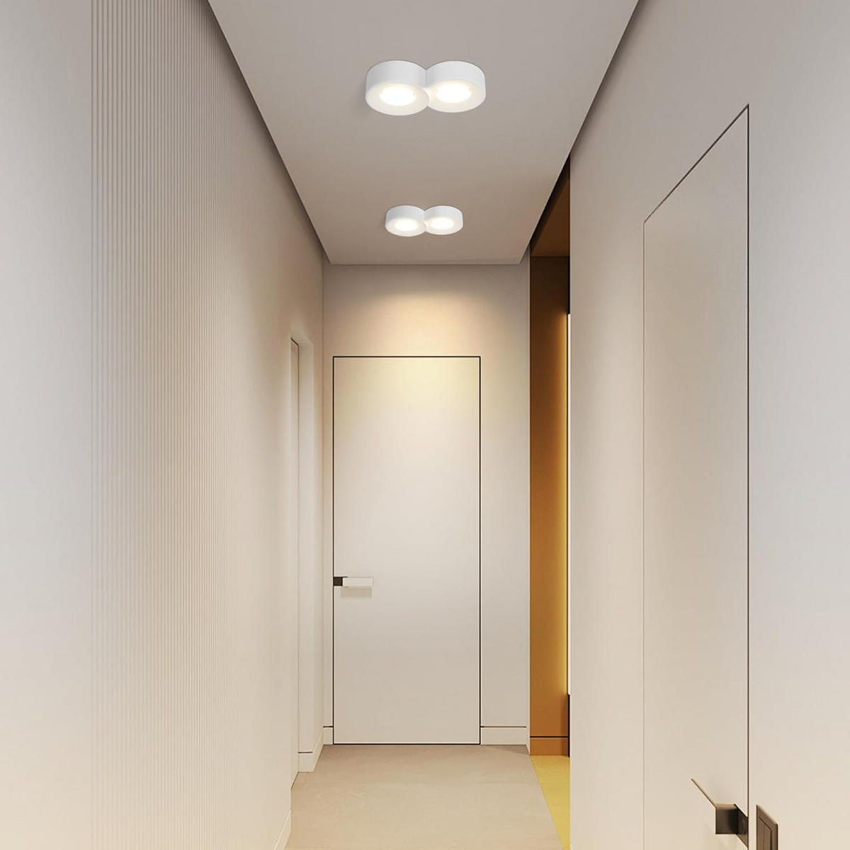 DECKENSTRAHLER Funkelhild 5.5/15/28 cm - Weiß, Metall (28/5.5/15cm) - ZMH