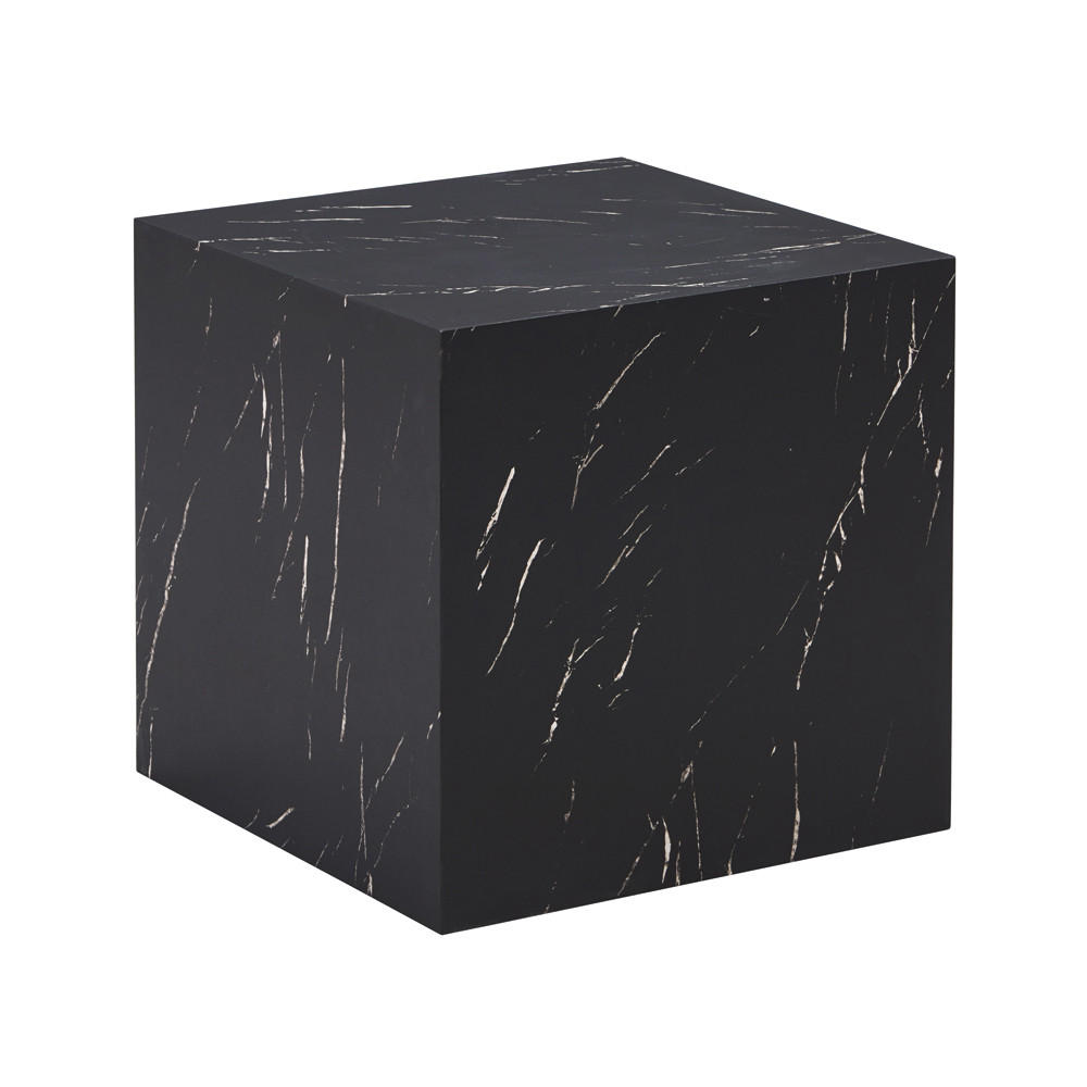 COUCHTISCH AMIRI M - Farbe: Schwarz, Größe: 50 x 50 x 50 cm - Schwarz, Holzwerkstoff/Textil (50/50/50cm) - Home Deluxe