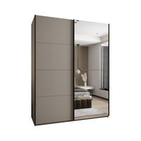 SCHWEBETÜRENSCHRANK 245,5/190/64 2-türig - Kaschmir/Schwarz, Holz/Metall (190/245/64cm) - Abiks Möbel