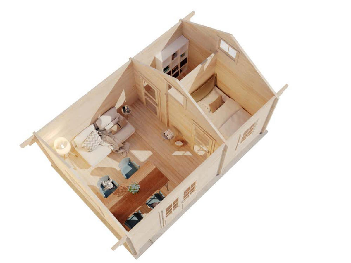GARTENHAUS Holz Arizona - Naturfarben, Holz (678/338/488cm) - Alpholz
