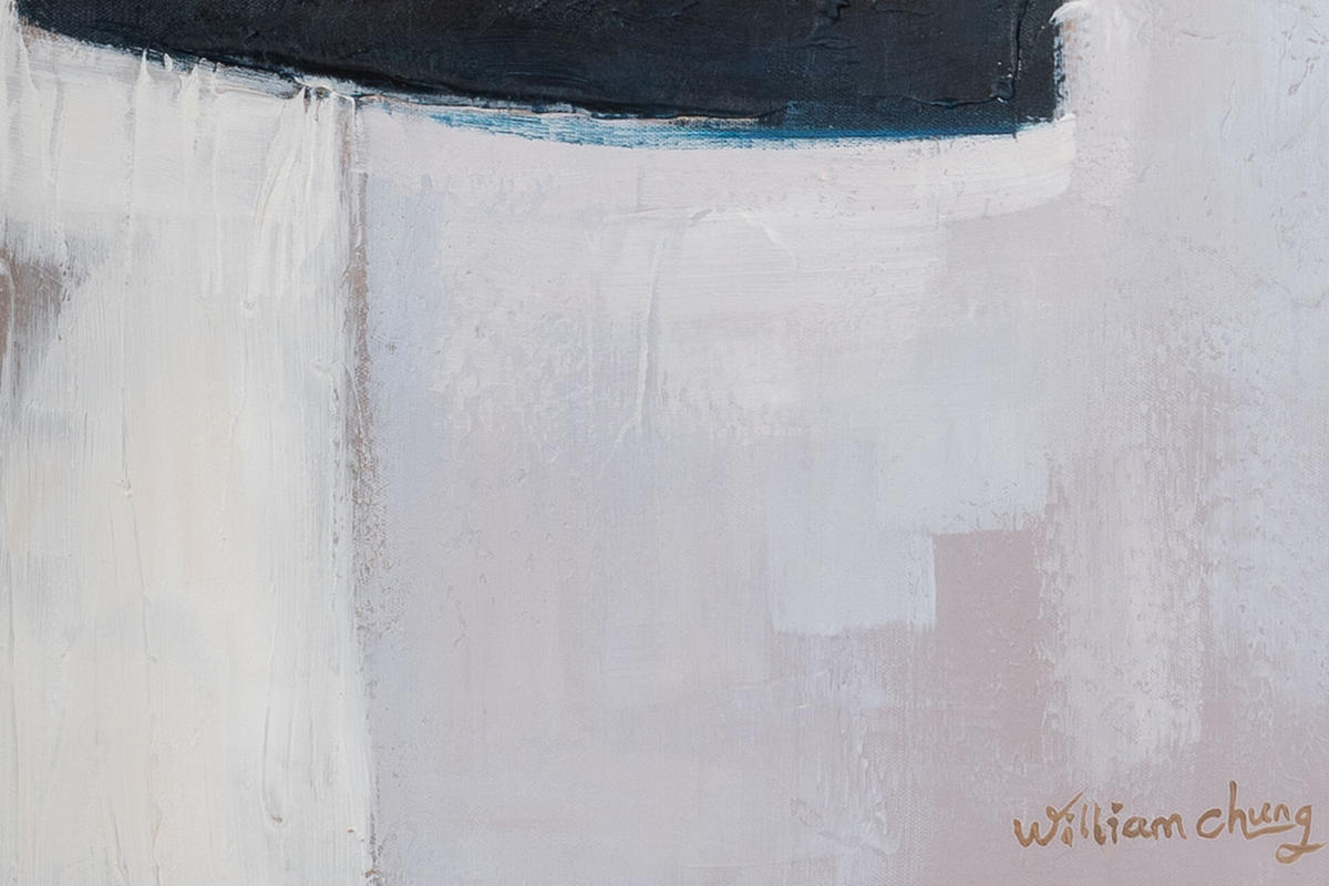 ACRYLBILD HANDGEMALT 75/100 cm - Beige/Schwarz, Holz/Textil (75/100cm) - KUNSTLOFT