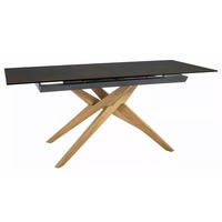 ESSTISCH Loreto Rostfarben / Eiche Natur 180-230 / 90 / 76cm - Schwarz/Braun, Holz/Keramik (90/230/76cm) - Feldmann-Wohnen