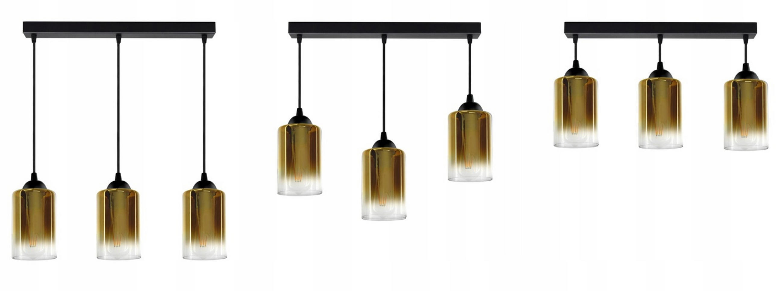 PENDELLEUCHTE GRAF - Transparent/Goldfarben, Glas/Metall (10/65/80cm) - kiki design