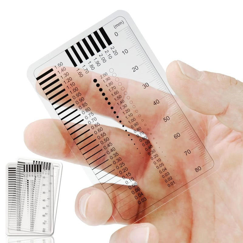 MESSLINEAL – für Fahrzeugbegutachtung – 2-teiliges Set - Transparent, Kunststoff (9/5.5/1cm) - DCA
