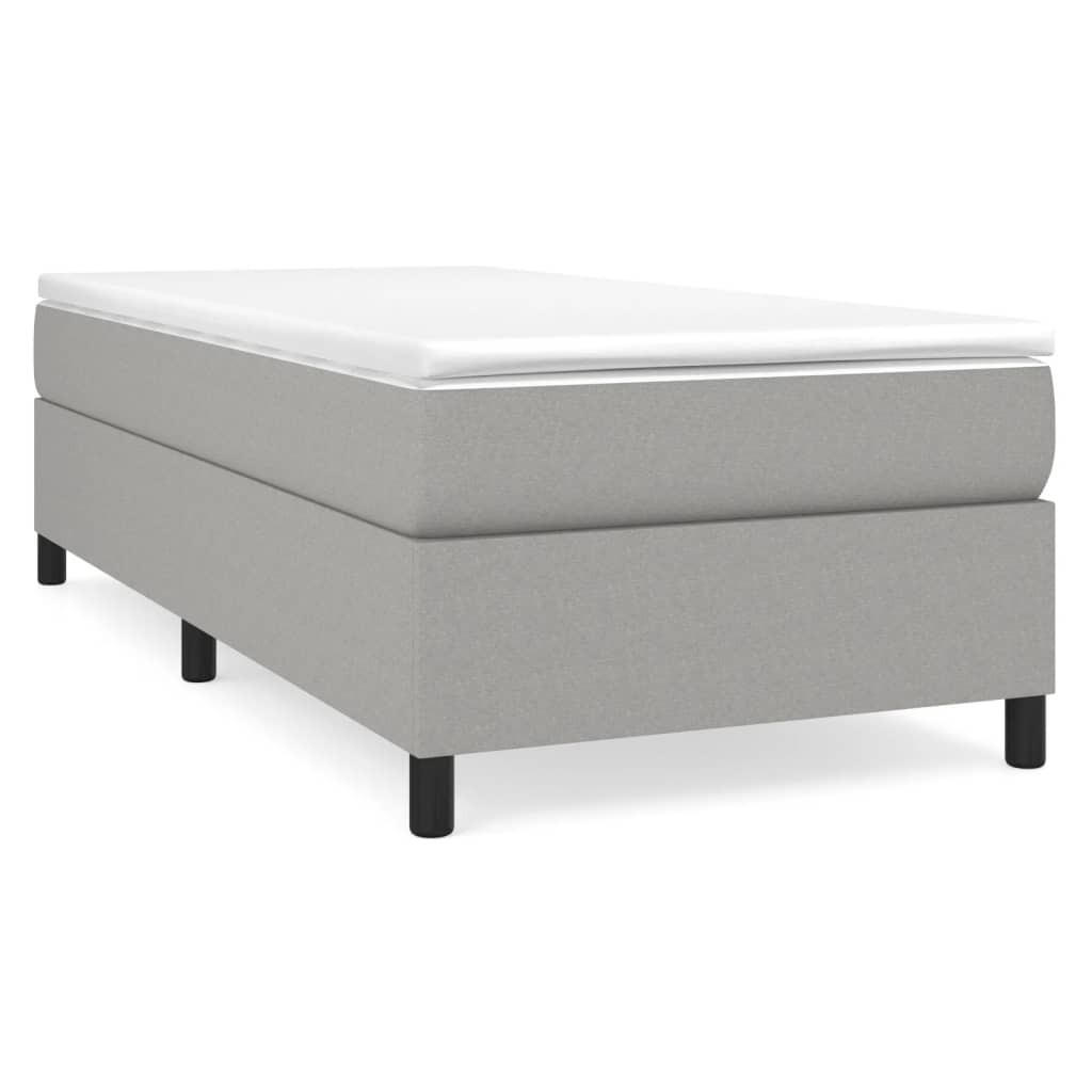 BOXSPRINGBETTGESTELL Hellgrau 100/200 Cm Stoff - Grau, Textil (100/200cm) - vidaXL