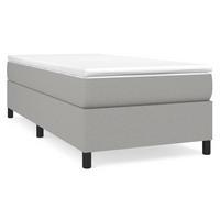 BOXSPRINGBETTGESTELL Hellgrau 100/200 Cm Stoff - Grau, Textil (100/200cm) - vidaXL