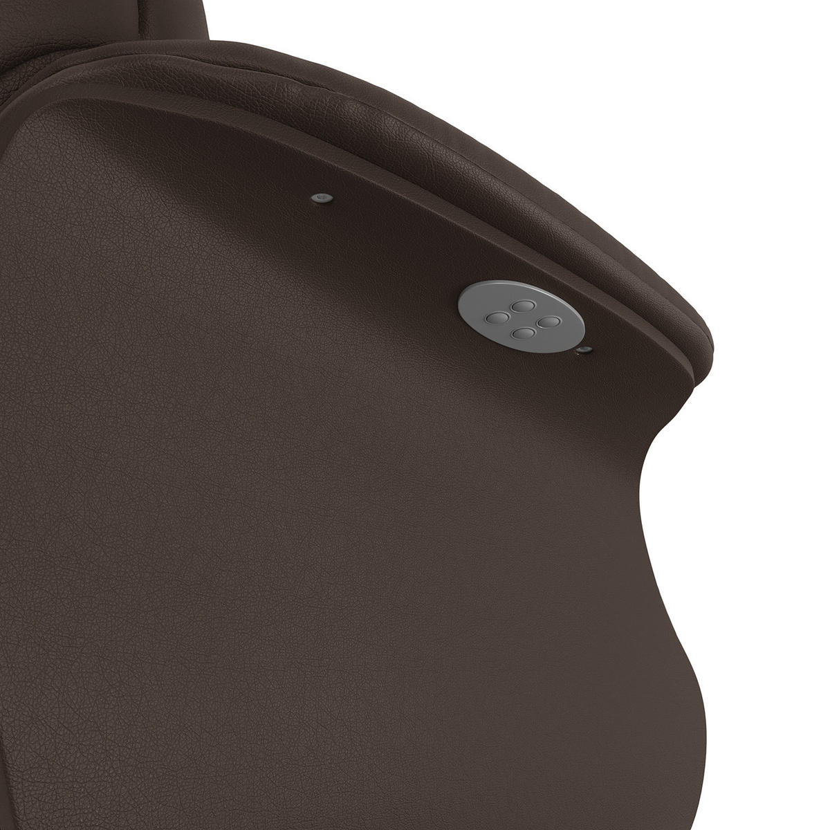 SESSEL - elektrisch verstellbar - Chromfarben/Dunkelbraun, Leder/Metall (83/110/88cm) - home24