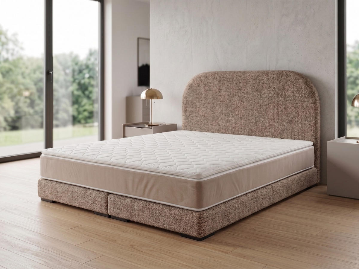 POLSTERBETT LEON1 200x 200 cm Farbe: Hellbraun - Hellbraun, Textil (200/200cm) - A&J MöbelLand
