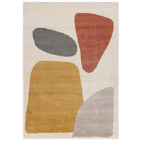 TEPPICH Beige Geometrisch In-Outdoor Pflanzlich Kurzflor Rechteckig 80 x 150 cm - Currygelb/Beige, Textil (80/150cm) - Mazovia