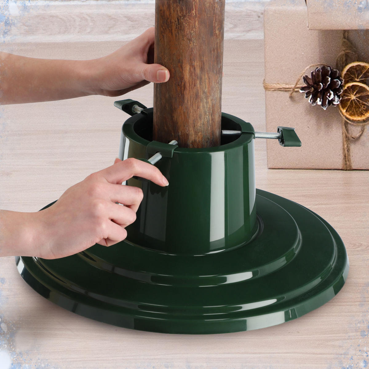 KADAX Weihnachtsbaumständer Christbaumständer 2m Grün - Grün, Kunststoff (15.5cm) - KADAX