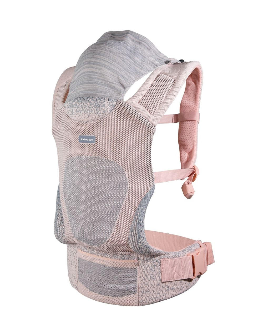 BABYTRAGE Hoody Fly rosa Hüftsitz, 3 Tragepositionen, Strickstoff, gepolsterte Gurte, 15 kg - Rosa, Textil (25/15/65cm) - Kikka boo