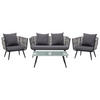 LOUNGE-SET 4-sitzer Rattan Grau Ragusa - Grau, Kunststoff - Beliani