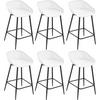 BARHOCKER 6er Set aus PP-Kunststoff, Weiß - Schwarz/Weiß, Kunststoff/Metall (44/84.5/47cm) - Woltu