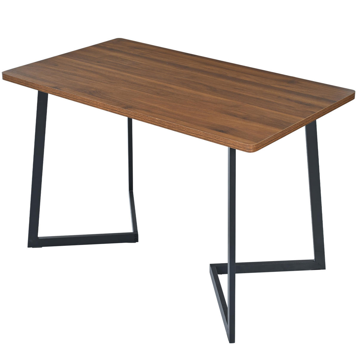 JÍDELNÍ stůl 117/68/75 cm černý v ořechovém dekoru z MDF s kovovými nohami - hnědá, kompozitní dřevo (117/68/75cm) - OKWISH