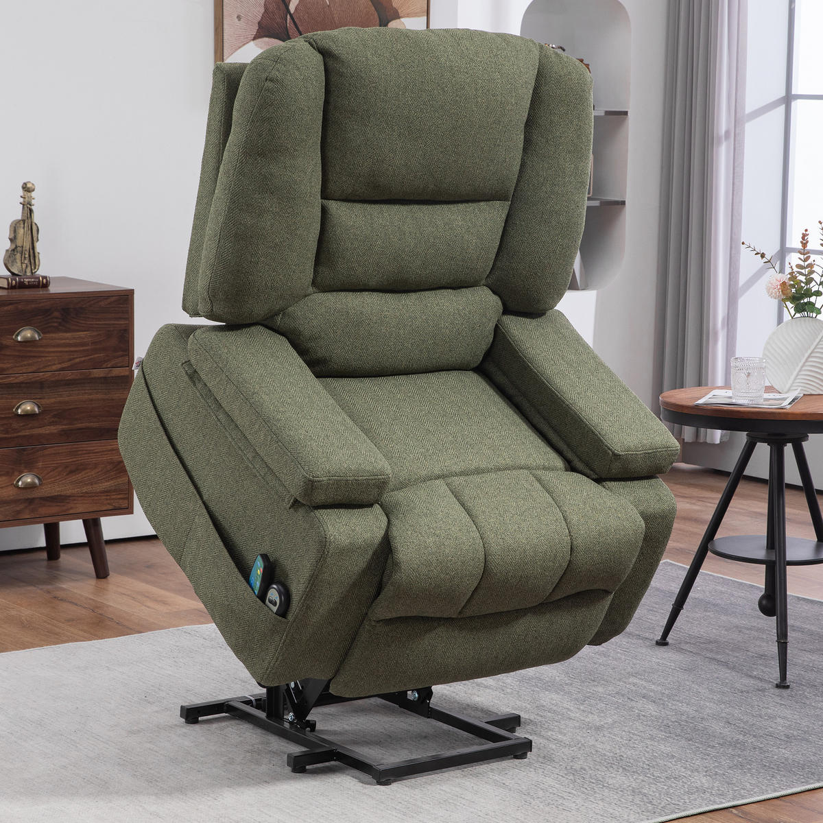 MASSAGESESSEL DE-15406 elektrisch mit Massage und Heizung Grün - Grün, Metall (90/102/97cm) - ComfortXL