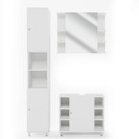 BADMÖBEL-SET Fynn Weiß 3 Teile, mit Hochschrank - Weiß, Holzwerkstoff (60/54/32cm) - Vicco