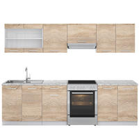 KÜCHENZEILE Raul Sonoma 270 cm, AP Marmor - Weiß/Sonoma Eiche, Holzwerkstoff (270/81.6/60cm) - Vicco