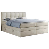 BOXSPRINGBETT ALVIN KING 140/200 Beige Velvet - H3 - Beige, Holz/Textil (140/200cm) - MKS