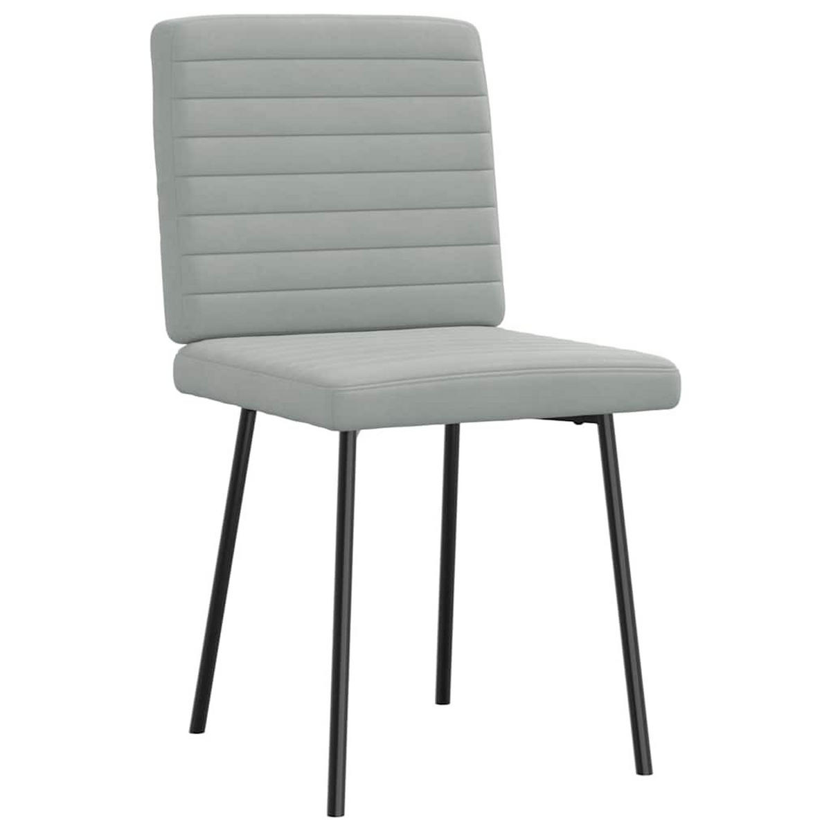 ESSZIMMERSTÜHLE 2 Stk. Hellgrau Samt 45*54*83cm - Grau, Metall (45/83/54cm) - ZMH