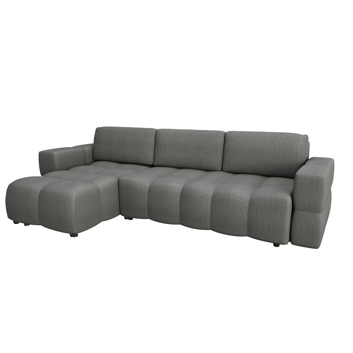 ECKSOFA LINKS Rastergewebe Anthrazitgrau 286.0 CENTIMETERScm - Dunkelgrau/Anthrazit, Textil (169/286cm) - Sia Home