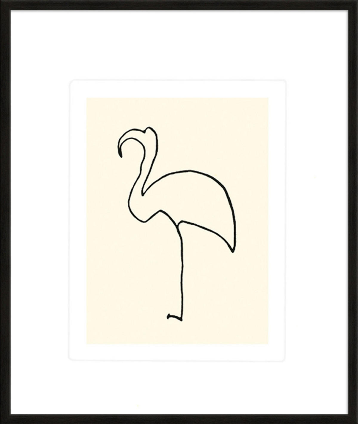 BILD gerahmt 53x63 cm Pablo Picasso „Flamingo“ - Weiß, Holz (53/63cm) - artissimo