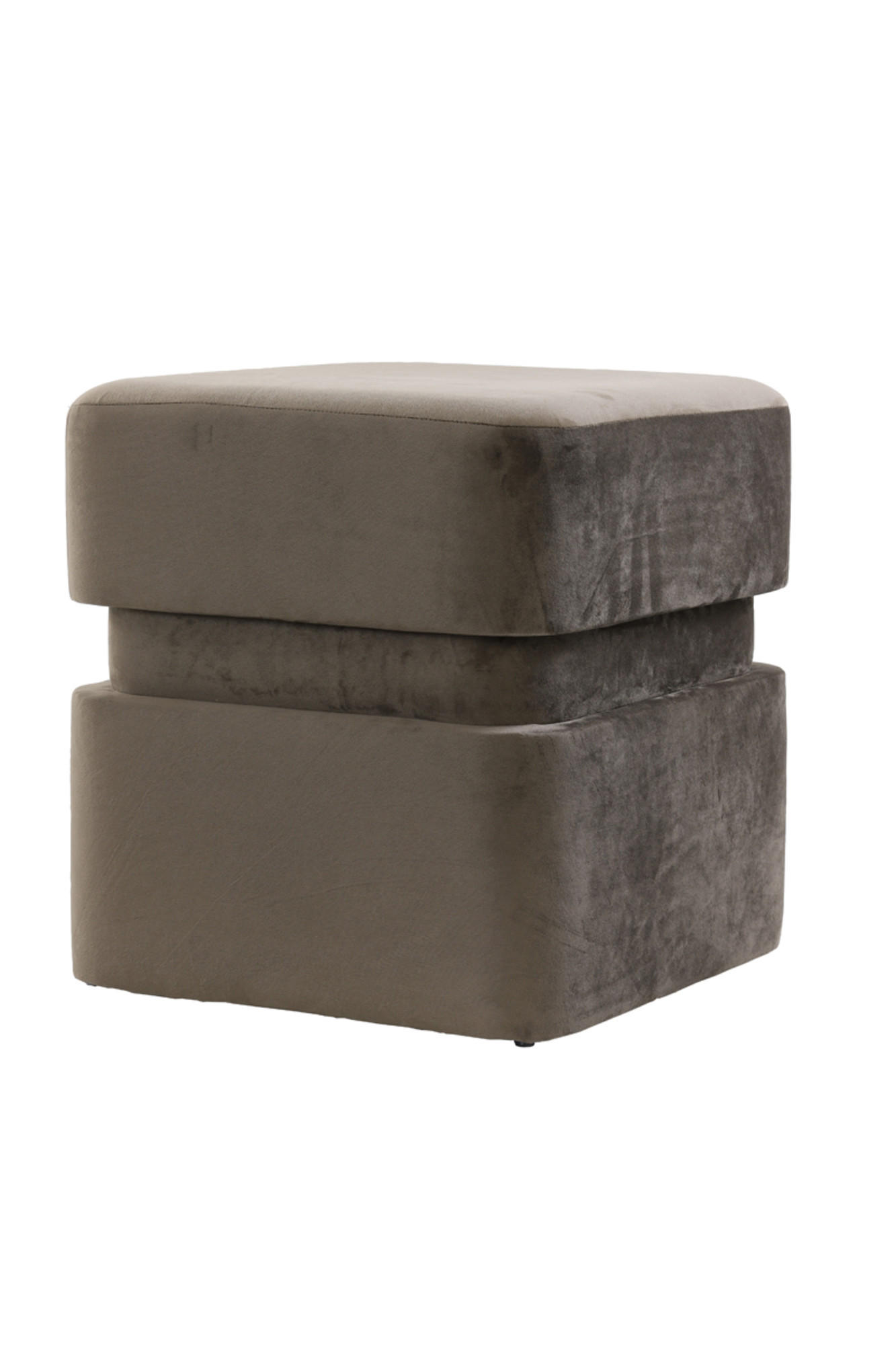 POUF Piazza Grau 40/40/42,5 cm - Grau, Textil (40/42.5/40cm) - Light & Living